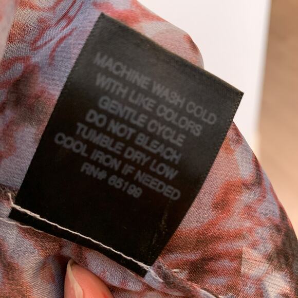 Patterson J. Kincaid Long Sleeve Sheer Top Purple Small - Picture 9 of 14